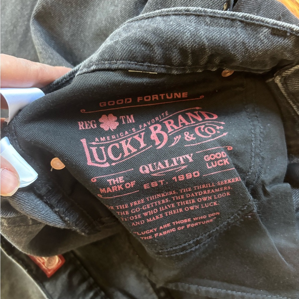 Lucky Brand 90s Loose Fit High Rise Straight Black Studded Jeans Size 8 or 29 - Picture 12 of 12